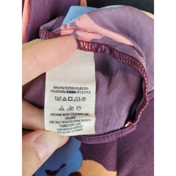 Free People Burgundy Floral Dream Free Tunic Top Blouse Size S - Picture 9 of 9